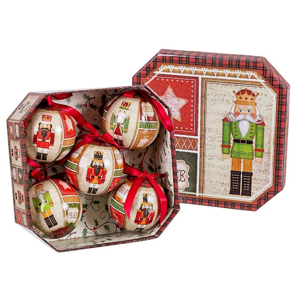 Julgranskulor Flerfärgad Papperspolyfoam Nötknäppare 7,5 x 7,5 x 7,5 cm (5 stycken)