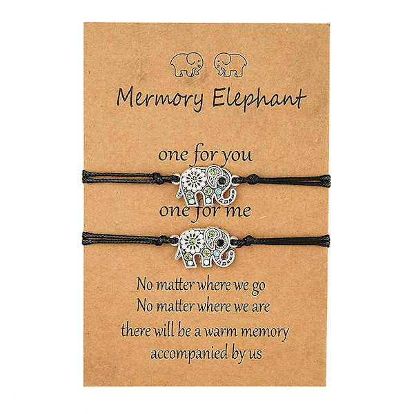 2 st Cutout Runda Flätade Rep Armband För Bästa Vänner Mor Dotter Mormor Kvinnor Män Pojkar Flickor Justerbart Meddelandekort Sladd Geometrisk