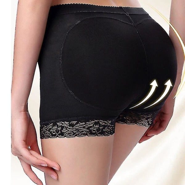 Damsvamp vadderad Andningsbar Fake Butt Push Up Trosor Butt Hip Enhancer Seamless Control Body Shaping Byxor Underkläder,svart