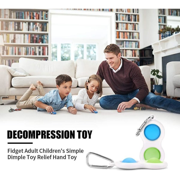 Toy Anti-Stress Nyckelring, Mini Pinch Toys för hem och kontor Barn Vuxna Relax Blå+Grön