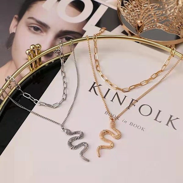 Legering Orm Halsband Hänge