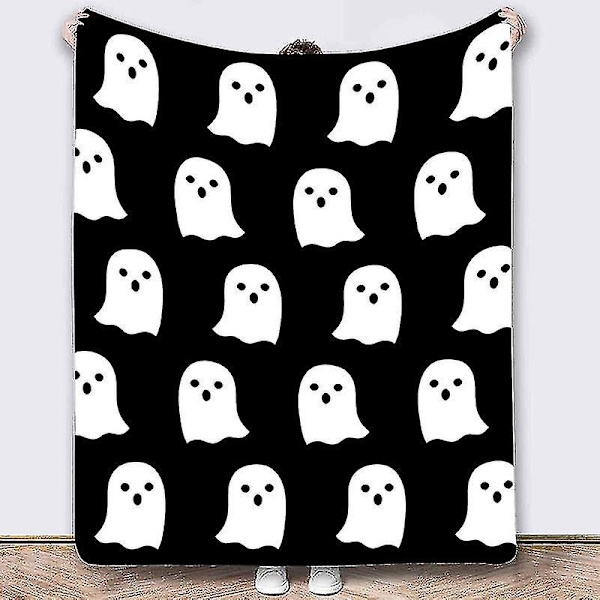 Halloween Viral Rosa Spöke Filt Flanell Mjuk För Alla Säsonger Filtar Kawaii Plysch Söt Kastfilt För Sovrum (150x200cm, Flanell 03)