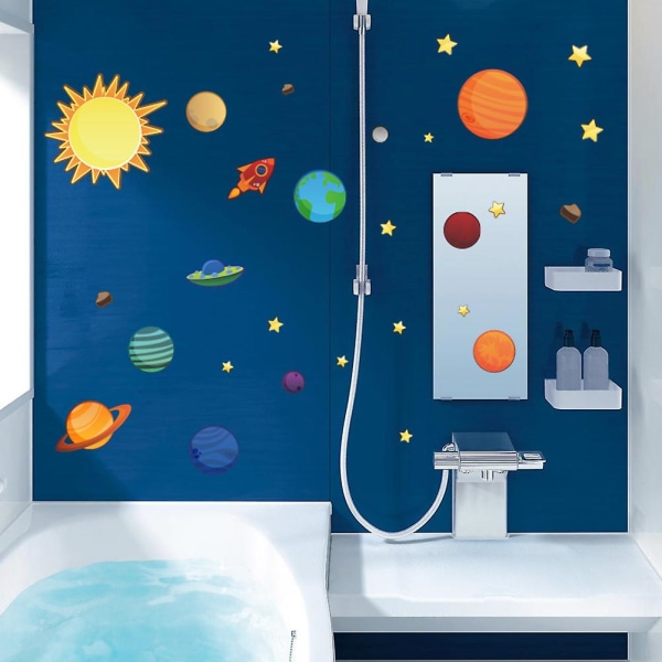 Solar System Väggdekor Barnrum yttre rymden Planeter Affisch Väggdekoration, 1 st