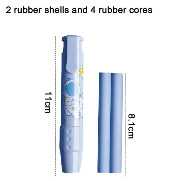 Creative Cartoon Erasers sisäänvedettävät kynän muotoiset pyyhekumit (64G)