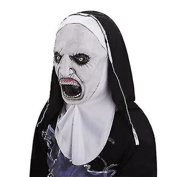 Nonne Scary Latex Maske Halloween Party Byens Nonne Maske Cosplay Kostume Fuld Hoved Krybende Maske Hexe Maske Zombie Ondt Klæd Dig Ud