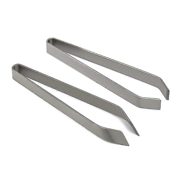 Fjerner for flat og skrå pinsett i rustfritt stål (2 stk, sølv)