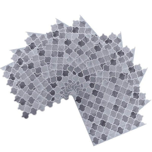 Laatat 30x30cm, 1 kpl 3D-liimaseinälaatat itseliimautuvat backsplash-laatat keittiön seinätarrat liimalaatat kylpyhuoneen seinäpeite - Damask Gray