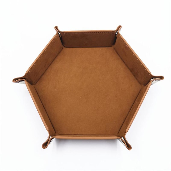 Pakning Foldebar hex-bakke - Metal Terningrullebakke (brun)