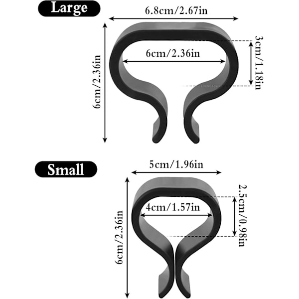12 st trädgårdsmöbelklämmor, halkfria utemöbelklämmor svarta justeringsklämmor utomhusfästelement segmenterade kontakter (4 cm, 5,7 cm)