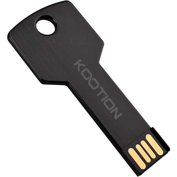 32gb USB-flashdrev, metalnøgleformet 2.0 Usb Memory Stick Pen-drev sort (32GB）