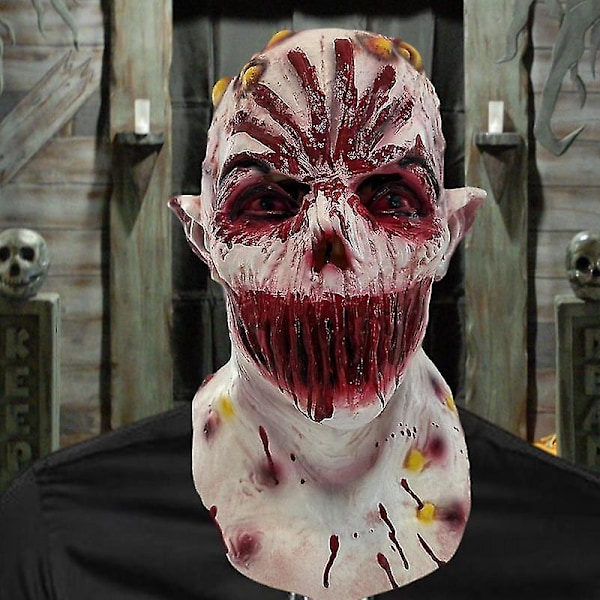 Mundløs Ansigtsmaske Halloween Latex Hoved Cosplay Dækning Rekvisitter Halloween Kostume Tilbehør Til Sceneoptræden Temafest