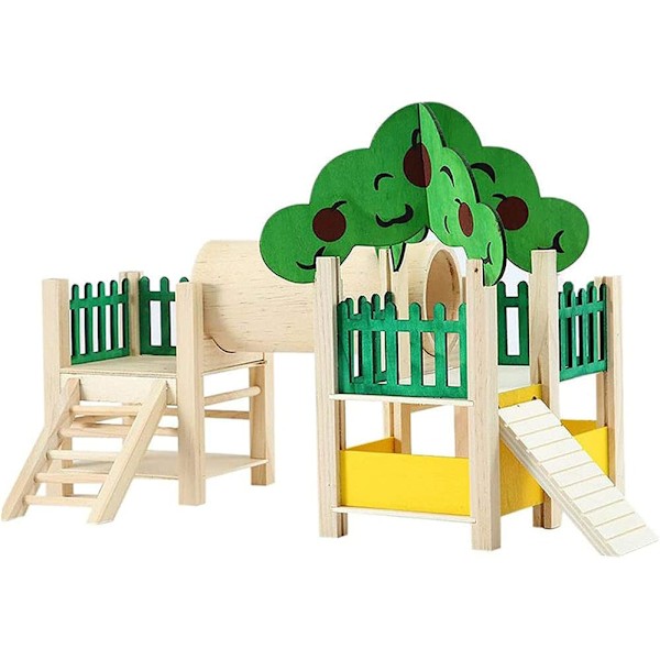 Hamster house and hiding places Playground Villa with tube tunnel Climbing ladder Natural