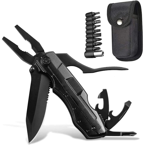 5 in 1 Multitools, Foldable Pliers Multitool Stainless Steel Multitool, Multi-Purpose Pliers with Nylon Pocket Ideal Pocket Tool for Camping