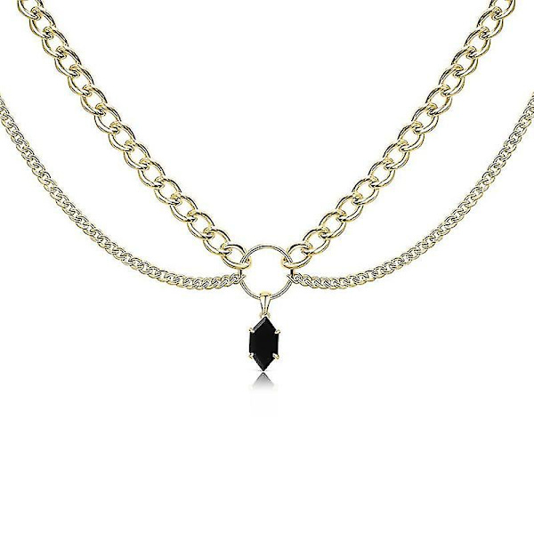 Halsband för kvinnor, flerlager, elegant, snygg choker för flickor, smyckesgåva, bleknar inte lätt (silver)