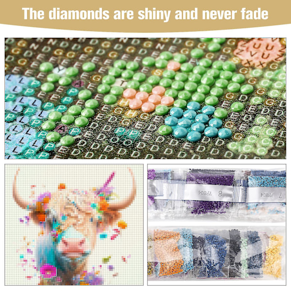 Highland Cattle Diamond Diy Målning Enkelt Att Använda Diy Diamantkonst Målning För Vuxna Barn Diy Hantverk