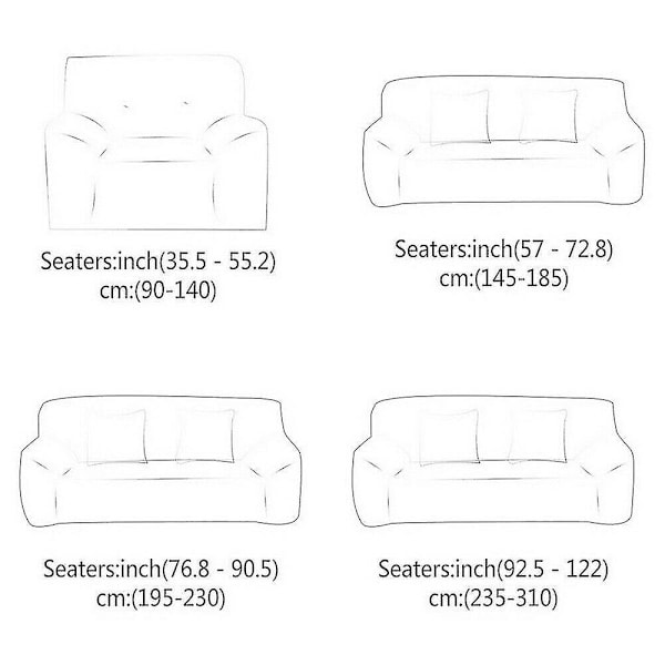 1, 2, 3 & 4 Soffa Sofföverdrag Stretch Överdrag Elastiskt Tyg Soffskydd Passform