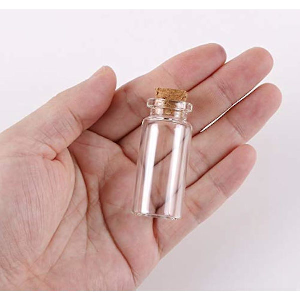 24 kpl 10 ml lasipulloa korkkitulpilla DIY-koristelu Mini lasipullot Korkkiviesti Lasipullo Pullo Korkki Pienet lasipullot Purkit Korkit