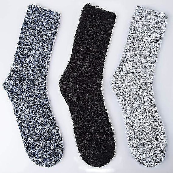 6 Par Mäns Fuzzy Strumpor Vintertofflor Fleece Strumpor Män