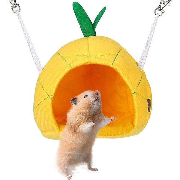 Hamac Ananas Lit de Maison de Hamster Doux Maison Suspendue de Hamster Petits Animaux Cage pour Animaux de Compagnie Cage de Cochon d'Inde Hamac Acce