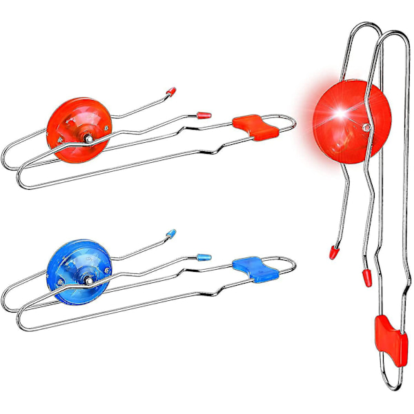 2 st Retro Magic Rail Twirlers Blinkande Gyro Wheel Magnetisk Yoyo Leksak Med Mesmeriserande Roterande (röd, Blå)