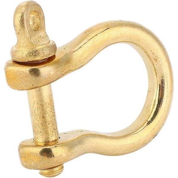 2 st justerbara spännen med klämma, 10 mm schackel D-armband i ren mässing skruvstift ankarschackel bågschackel nyckelringkrok
