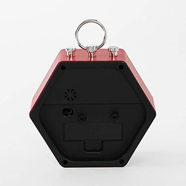 Väckarklocka hexagonal skrivbordsklocka väcker dig tyst perfekt för sovrum kontor Röd (röd)