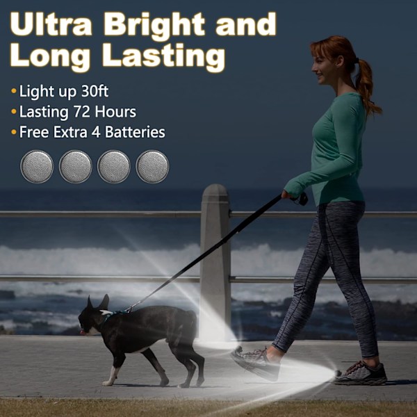 2 stk. Croc Lights til sko, Croc Lights tilbehør til hundeluftning, praktisk camping, IPX5 vandtæt, ultra-lys og holdbar (hvid)