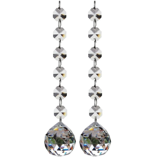 20mm Kristallhänge Teardrop Klar Prisma Glas Sun Catcher Pendel Med Åttakantiga Pärlor För Ljuskrona Vas Trädgårdsfest Jul Bröllopsdekoration