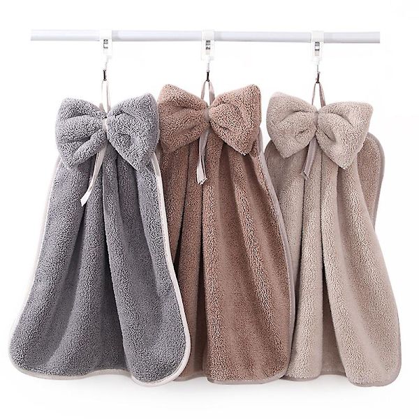 Sæt med 4 hængende håndklæder med butterfly, koralfløjl mikrofiber hængende løkker, søde super bløde absorberende håndklæder til køkken, badeværelse