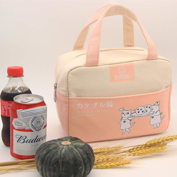 Tyylikkäät Bento Lunch Kantolaukut - Thermal Lounaslaukku taskuilla Kestävät kahvat Muodikas japanilainen painatus lapsille teini-ikäisille Esikoulu