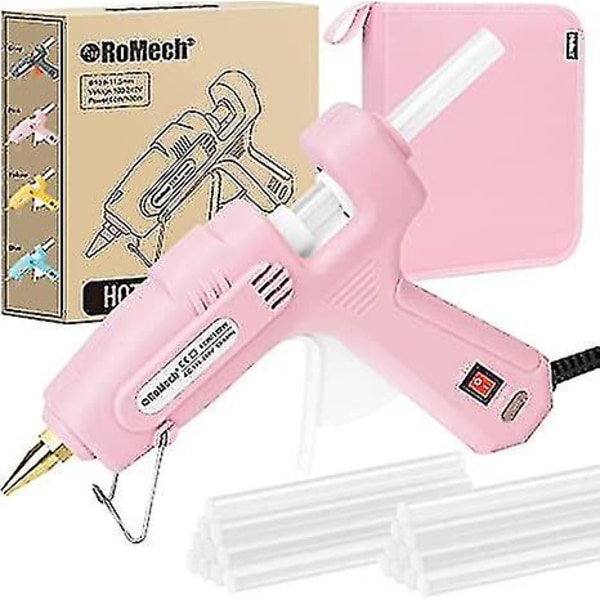 Full Size Hot Glue Gun With 60/100w Dual Power Supply, Fast Preheat Heavy Duty Industrial Glue Gun With Storage Box For Crafting, Diy And Repair（pink）