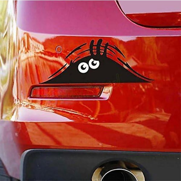 Tegneserie Sjovt kigende monster Vinyl bilklistermærke emblem emblem i 19*7,5 cm