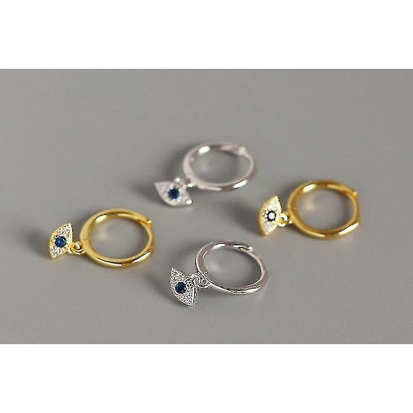 Sterling Sølv Mini Zirkon Onde Øjne Ørering Vedhæng, Små Stud Øreringe