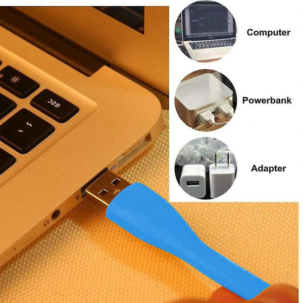 3pack Mini USB LED-ljuslampa, USB ljus för bärbar datortangentbord（Blå）
