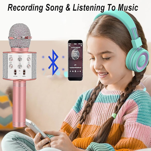 Syntymäpäivälahjat 6-15-vuotiaille tytöille ja pojille, Bluetooth-langaton karaoke-mikrofoni, juhlahälytys teini-ikäisille pojille ja tytöille, lelut 4-12-vuotiaille
