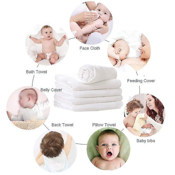 4-pack/6-pack Muslin Burp Cloths 100% Bomull Handdukar 6 Lager (6-pack)