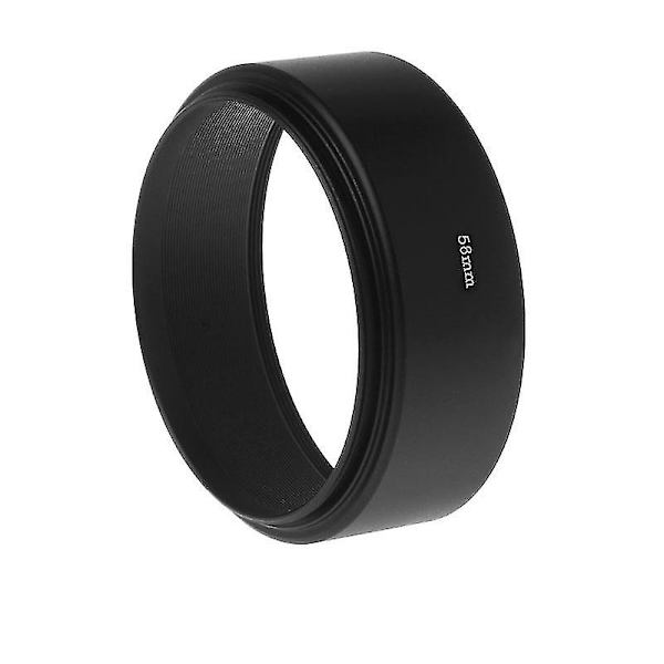 Universell 58mm Teleobjektivs-motljusskydd Skruvfäste för Dslr Slr-kamera