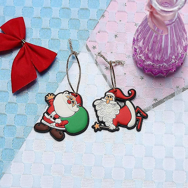 4 stycken Mini Resin Julgransdekorationer Ängel, Snögubbe och Pepparkaksgubbe