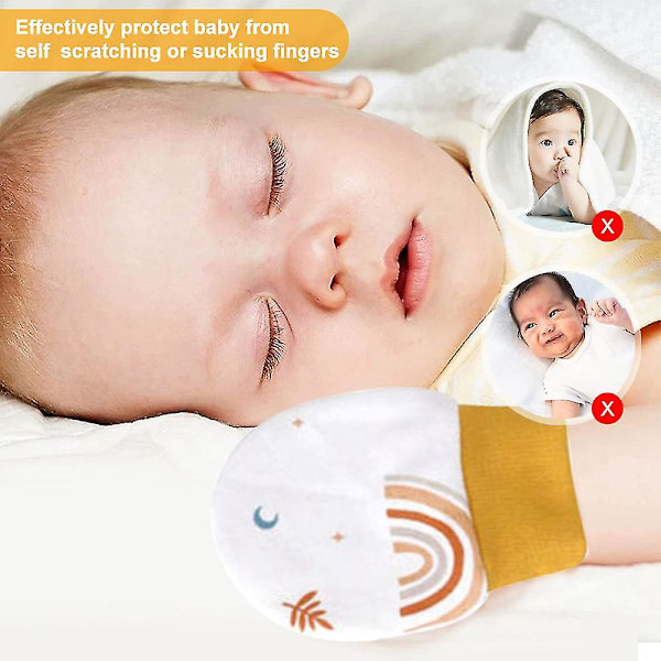 6 Par Newborn-votter  Småbarnshansker Kløfritt Votter For Babyer 0-6 Måneder For Gutter Og Jenter（C）