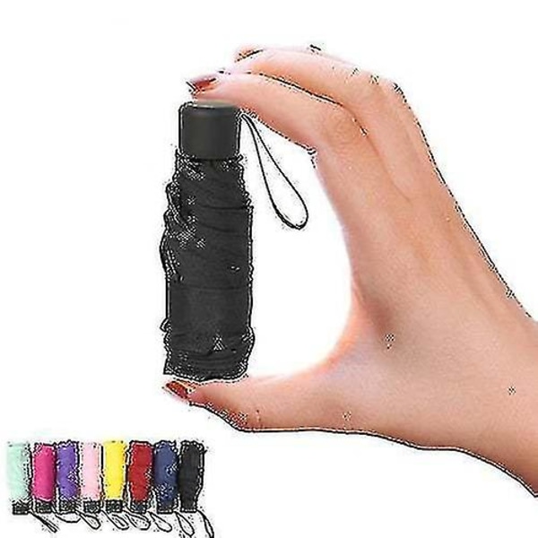 Small Fashion Mini Pocket Folding Anti-uv Waterproof Umbrella Best Gift,black