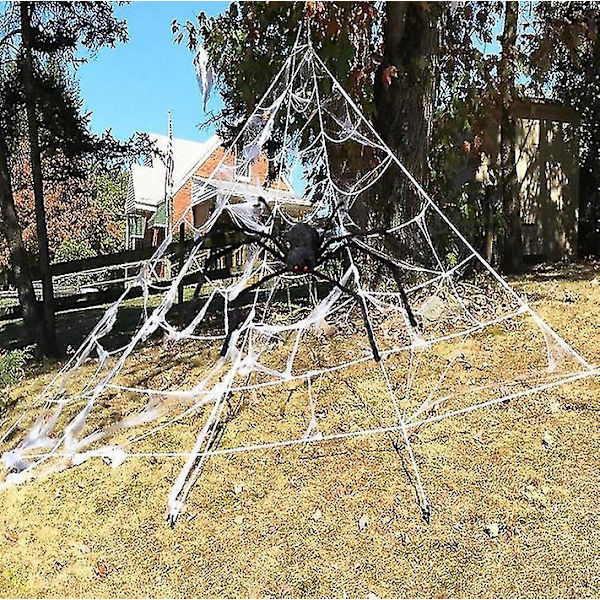 Halloween Spindelvävssimulering Stor Spindelscen Layoutrekvisita Semesterdekorationer 7 Meter