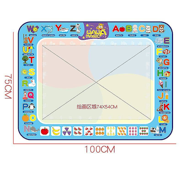 Vann-Doodle Matte 100*80cm Stor Vanntegning Matte, Tegne- og Malematte Med Vann-Doodle Penner