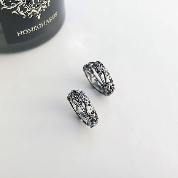 Punk Dragon Hollow Filigree Små Hoop Cuff Ørepynt for Kvinner Menn Gutter Jenter Personlige Dyr Sterling Sølv Huggie Hengslede Cuffs Små Hoops Fo