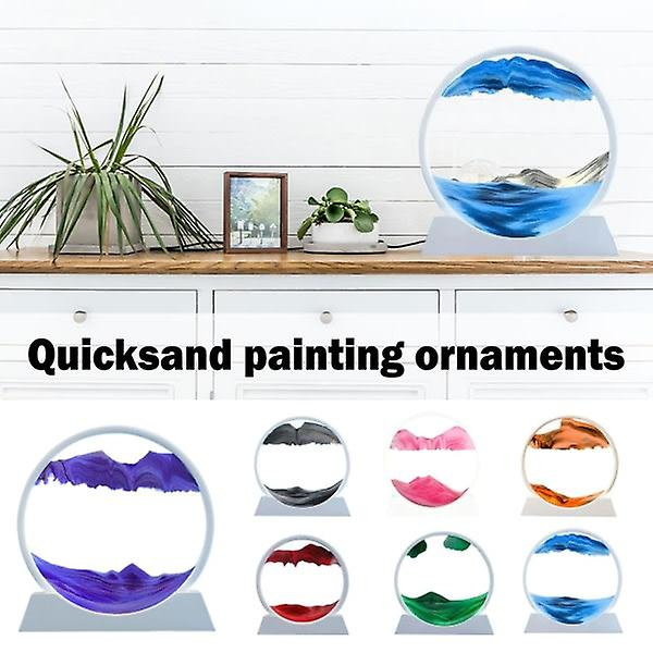CZQIKEDA Flytande Sandkonst Bild Sandscapes, 3D Dynamisk Rund San svart One-size