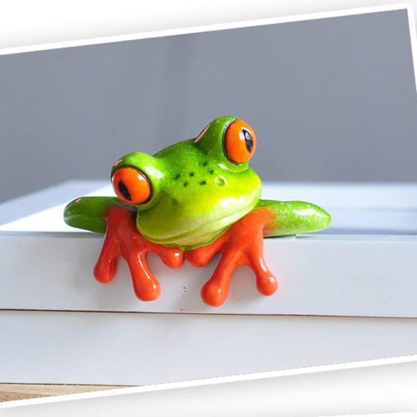 1 stk Datadekor Frog Craft 3D Creative Lovely Resin Frog Figur Hjemmekontor Skrivebordspynt