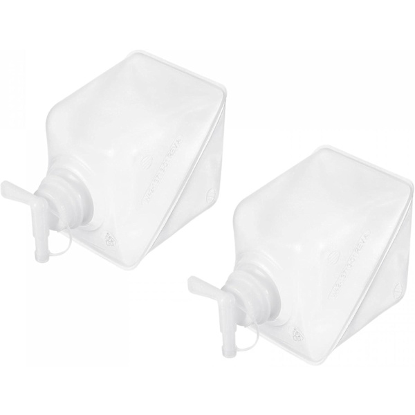 Hopfällbar Vattenbehållare Bärbar Förvaringsväska Kuberkanna med Kran Tätningslock för Utomhusvandring Camping Båtliv Simning 2-pack, 2L