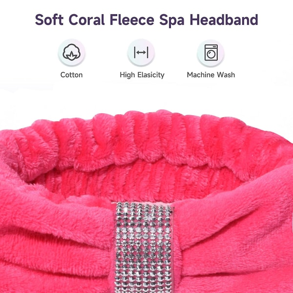 2 stycken hårpannband Pannband för att tvätta ansikte för kvinnor Makeup Spa Pannband, Mikrofiber Bowtie Dusch Pannband för kvinnor och flickor