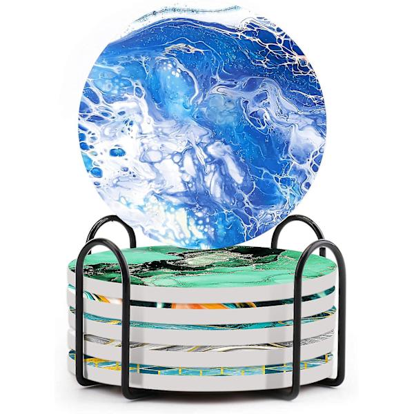 Nordisk Marmor Underkop Absorberende Keramisk Underkop Termisk Isolering Marmor Underkop Korkbund Rund Underkop