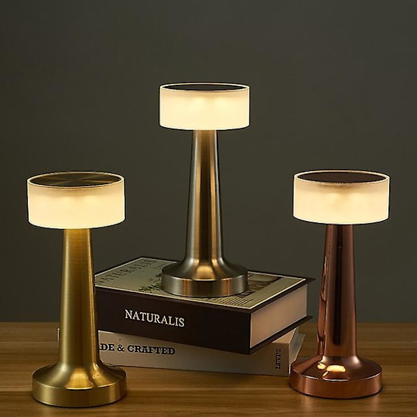Retro Bar Bordlampe LED Genopladelig Skrivebordslampe Stue Dekoration Lampe Camping Luces Soveværelse Kaffe Dekoration Chambre Nattelys, MINI guld