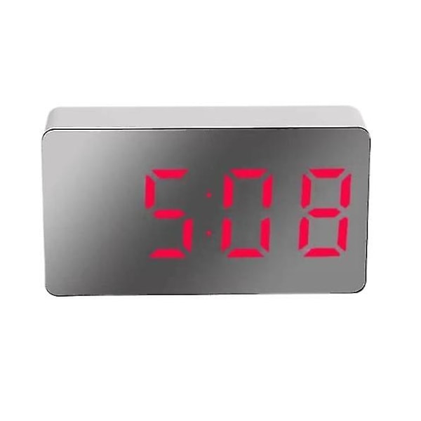 Bil LED Spegel Temperaturindikator Klocka Elektronisk Väckarklocka Bilklocka Mini Digital Reseväckarklocka